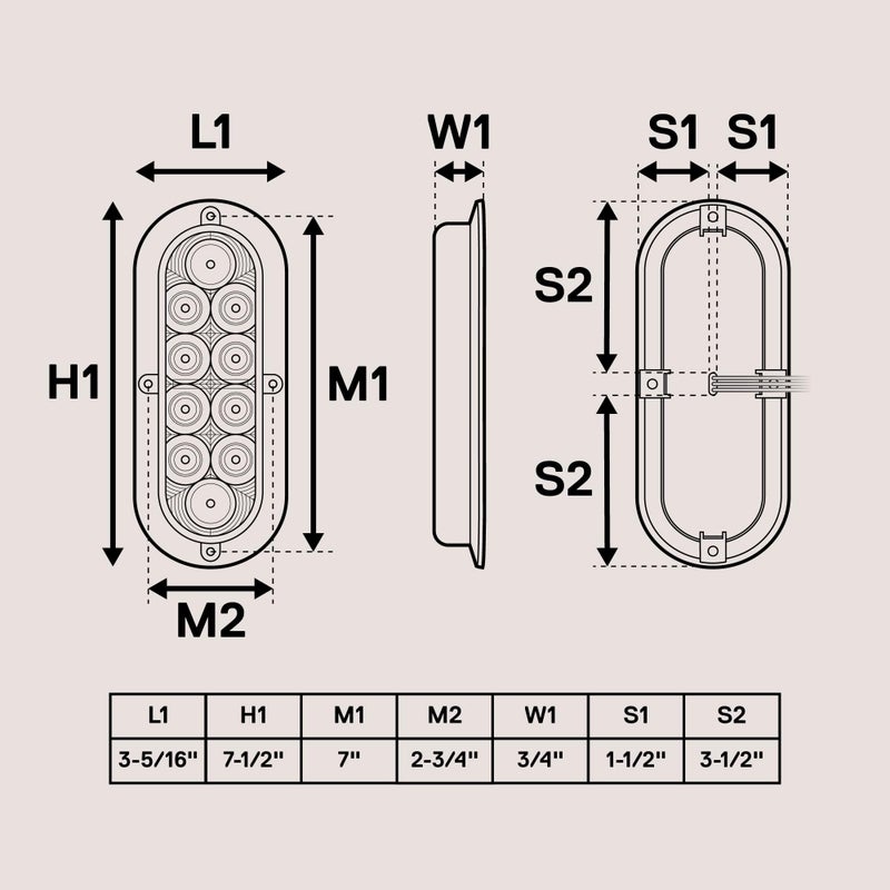 LAMAY 2pc 6 inch Oval LED Reverse Trailer Tail Light Kit [DOT FMVSS 108] [SAE (2) R] [Surface-Mount] [IP67 Waterproof] [Reverse Back-Up Signal] Lights for Boat Trailer RV Trucks(Red) - Image 2